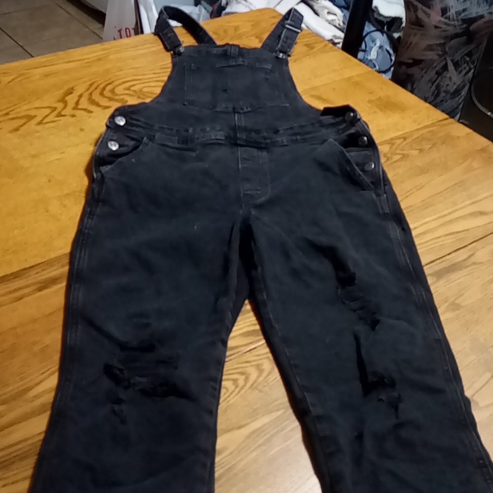 Old Navy Black Denim Bib Overalls